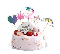 Eterspr 24 Pezzi di Toppers per Torte con Tazza di Unicorno, Bastoncini per Decorazioni per Cocktail, Toppers per Cupcake Arcobaleno, per la Decorazione di Cupcake, Decorazione per Cocktail