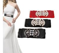 Eterspr 3 Pezzi Cintura a Vita Alta con Cinturino, Donna Cinghie Elastiche, In Lega Banda Elastica Cintura, per Tutti i Giorni Casual, Affari, Abbigliamento Alla Moda