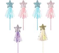 Eterspr 6 Pezzi Bacchetta Magica Principessa, Bacchetta Magica Stella Glitterata, Cosplay Principessa di Halloween, per Giochi di Ruolo di Halloween, Feste a Tema di Compleanno