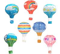 Eterspr 7 Pezzi Lanterna di Carta per Mongolfiera, Lanterne di Carta Colorate per Mongolfiere, Lanterna Sospeso per Mongolfiera, per Festa di Matrimonio, Centro Commerciale, Decorazione Artigianale
