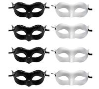 Eterspr 8 Pezzi Maschera Veneziana, Maschere in Maschera Nere, Maschera per Mascherata, per Feste a Tema, Carnevale, Ballo in Maschera