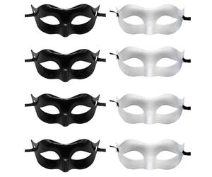 Eterspr 8 Pezzi Maschera Veneziana, Maschere in Maschera Nere, Maschera per Mascherata, per Feste a Tema, Carnevale, Ballo in Maschera
