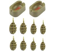Eterspr 8 Pezzi Stampo a Sgancio Rapido, Inline di Pesca della Carpa di Piombo Set, Metodo in Linea della Pesca alla Carpa, Utensili da Pesca 15g, 20g, 25g, 30g, 35g, 40g, 50g, 60g (Marrone)