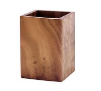 Eterspr Portapenne Legno, Scrivania Organizzatore, Portapenne Quadrati, Legno Noce Nero, Decorazione Scrivania, in Legno, Multiuso, per Ufficio, a Casa, Scuola, 8x8x11cm/3,15x3,15x4,33in(Marrone)