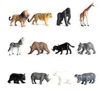 Eterspr Set di 12 figure di animali in plastica vinilica, animali safari, collezione di figure di animali, per educare i bambini sugli animali selvatici