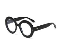 ETETGVG Montatura per occhiali da vista retrò ovale alla moda da donna, montature per occhiali da vista vintage da donna, montature semplici, nere