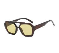 ETETGVG Occhiali da sole da guida per esterni per donna Uomo Occhiali da sole quadrati esagonali a doppio ponte Occhiali da sole con montatura spessa Occhiali estivi,C11