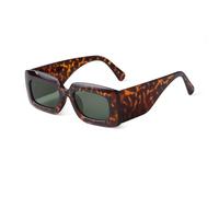 ETETGVG Occhiali da sole rettangolari con aste sfumate larghe alla moda, da donna e da uomo, vintage, in tartaruga, oversize, C4, taglia unica