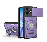 ETGOKJM for ZTE Blade A36 4G/5G Case, Shockproof Phone Cover with Built-in Kickstand & Slide Camera Protector, Heavy Duty Drop Resistant Full Body Protective(Mor)