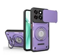 ETGOKJM for ZTE Blade A55 Case, Shockproof Phone Cover with Built-in Kickstand & Slide Camera Protector, Heavy Duty Drop Resistant Full Body Protective(Mor)