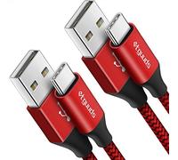 etguuds Cavo USB C, [2-Pezzi 1M] Cavo USB Tipo C 3A Ricarica Rapida Nylon Cavi USB C per Samsung Galaxy S23 S22 S21 S20 S10 S9 S8 Plus A50 A40 A21 M31 etc -Rosso