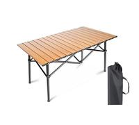 ETHATYR Tavolo da campeggio pieghevole,Tavolo Campeggio Portatile In alluminio Regolabile in Altezza, per Picnic,Spiaggia,Escursionismo,Viaggi,Pesca(Wood Grain Colour,M)