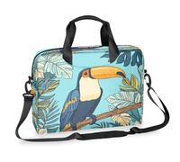 Ethebre Borsa a tracolla per computer portatile da 16 pollici con uccellino esotico retrò con tucano borsa a tracolla borsa messenger da viaggio borsa per laptop da lavoro con tasche multiple per