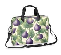 Ethebre Borsa per computer portatile con motivo a foglie di fico e frutta, borsa per computer portatile da 16 pollici, con tracolla, borsa messenger da lavoro, da viaggio, con tasche multiple, per