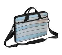 Ethebre Borsa per computer portatile con motivo a tavola in legno blu bianco borsa per computer da 15 pollici con tracolla sottile valigetta da lavoro per donne uomini borsa a tracolla borsa a