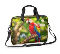 Ethebre Borsa per computer portatile con ramo di pappagallo ara da 40,6 cm, con tracolla, borsa messenger da lavoro, da viaggio, con tasche multiple, per uomini e donne