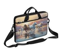Ethebre Borsa per computer portatile da 15 pollici con cavallo da corsa al tramonto, borsa per computer con tracolla sottile valigetta da lavoro per donne uomini borsa a tracolla borsa a tracolla per