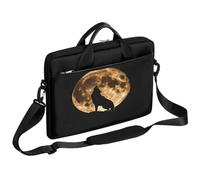Ethebre Borsa per computer portatile da 15 pollici con silhouette di lupo animale, borsa per computer con tracolla sottile borsa da lavoro per donne uomini borsa messenger borsa per laptop per lavoro