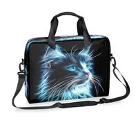 Ethebre Borsa per computer portatile da 16 pollici con gatto al neon arte astratta borsa per computer portatile con tracolla borsa messenger da lavoro da viaggio con tasche multiple per uomini e donne