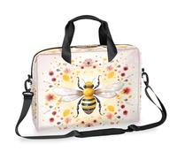 Ethebre Borsa per computer portatile da 16 pollici con motivo acquerello api e fiori borsa per computer portatile con tracolla borsa messenger da lavoro da viaggio con tasche multiple per uomini e