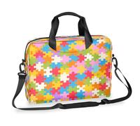 Ethebre Borsa per computer portatile da 16 pollici con motivo puzzle autismo, con tracolla, borsa messenger da lavoro, da viaggio, con tasche multiple, per uomini e donne