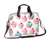 Ethebre Borsa per computer portatile da 16 pollici con motivo torta di ciliegie ad acquerello, con tracolla, borsa messenger da lavoro, da viaggio, con tasche multiple, per uomini e donne