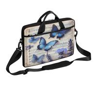 Ethebre Borsa per computer portatile vintage con motivo a farfalla con spartiti musicali da 15 pollici borsa per computer con tracolla sottile borsa da lavoro per donne uomini borsa a tracolla borsa a