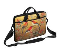 Ethebre Borsa per computer portatile vintage con uccellini e fiori gazze, borsa per computer da 15 pollici con tracolla sottile valigetta da lavoro per donne uomini borsa messenger borsa per laptop