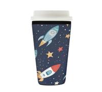 Ethebre Cartone animato astronavi stelle universo manica caffè freddo 16-510 oz