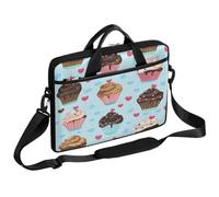 Ethebre Cute Cupcakes Love Heart Borsa per laptop 15 pollici Custodia per computer portatile con tracolla sottile valigetta da lavoro per donne uomini borsa a tracolla borsa a tracolla per lavoro