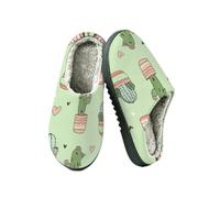Ethebre Graziose pantofole da donna e uomo con cactus a forma di cuore, Carino Doodle Cactus Cuore, 40/40.5 EU