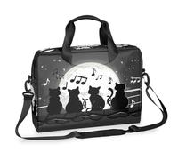 Ethebre Moon Cat Music Note Pattern Borsa per computer portatile da 40,6 cm con tracolla, borsa messenger da lavoro, da viaggio, con tasche multiple, per uomini e donne