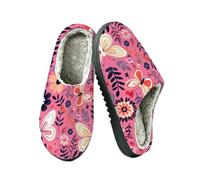 Ethebre Pantofole da casa con motivo floreale astratto e farfalla per donne e uomini, Modello astratto fiore farfalla, 38.5/39.5 EU