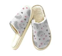 Ethebre Pantofole da casa per donne e uomini, comode e calde, in peluche, con punta chiusa, in memory foam, con suola antiscivolo in EVA, Motivo a forma di riccio con cuore, 41/42 EU