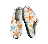 Ethebre Pantofole da donna con motivo a stelle marine e perle, per donne e uomini, Modello di perle di stelle marine acquerello, 38.5/39.5 EU