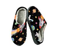 Ethebre Pantofole da donna e uomo, motivo graffiti e astronauti, Astronauta dell'universo dei graffiti dei cartoni animati, 41/42 EU