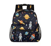 Ethebre Space Universe - Zaino per bambini con astronauta e pianeti, impermeabile, leggero, con cinghia toracica, piccola borsa da viaggio per libri e asilo