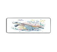 Ethebre Tappeto da cucina Acquerello Seaturtle Pesci Tropicali 183x61 cm