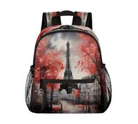 Ethebre Zaino per bambini con Torre Eiffel di Parigi, per ragazzi e ragazze, zaino per la scuola materna e leggero con cinghia toracica, piccola borsa da viaggio per libri prescolare