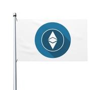 Ether Digital Cryptocurrency Bandiera Da Giardino Divertenti Bandiera Da Esterno Colorato Banner 90X150Cm Per Camera Da Letto Campionato Balcone