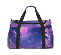 Ethereal - Borsone da viaggio con stampa di crepuscolo, per uomini e donne, borsa da viaggio pieghevole e spaziosa borsa da viaggio per riporre articoli da toeletta, articoli personali, nero, L, Nero