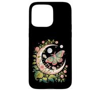 Ethereal Celestial Moth Butterfly Flowers Moon Aesthetic Custodia per iPhone 15 Pro Max