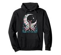 Ethereal Celestial Moth Butterfly Flowers Moon Aesthetic Felpa con Cappuccio
