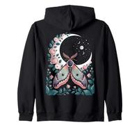 Ethereal Celestial Moth Butterfly Flowers Moon Aesthetic Felpa con Cappuccio