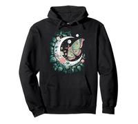 Ethereal Celestial Moth Butterfly Flowers Moon Aesthetic Felpa con Cappuccio