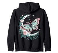 Ethereal Celestial Moth Butterfly Flowers Moon Aesthetic Felpa con Cappuccio