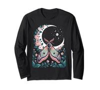 Ethereal Celestial Moth Butterfly Flowers Moon Aesthetic Maglia a Manica
