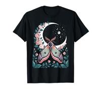 Ethereal Celestial Moth Butterfly Flowers Moon Aesthetic Maglietta