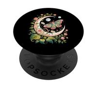 Ethereal Celestial Moth Butterfly Flowers Moon Aesthetic PopSockets PopGrip Adesivo