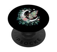 Ethereal Celestial Moth Butterfly Flowers Moon Aesthetic PopSockets PopGrip Adesivo